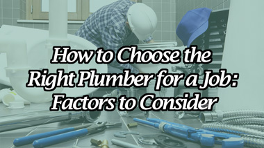 find the right plumber for a Job